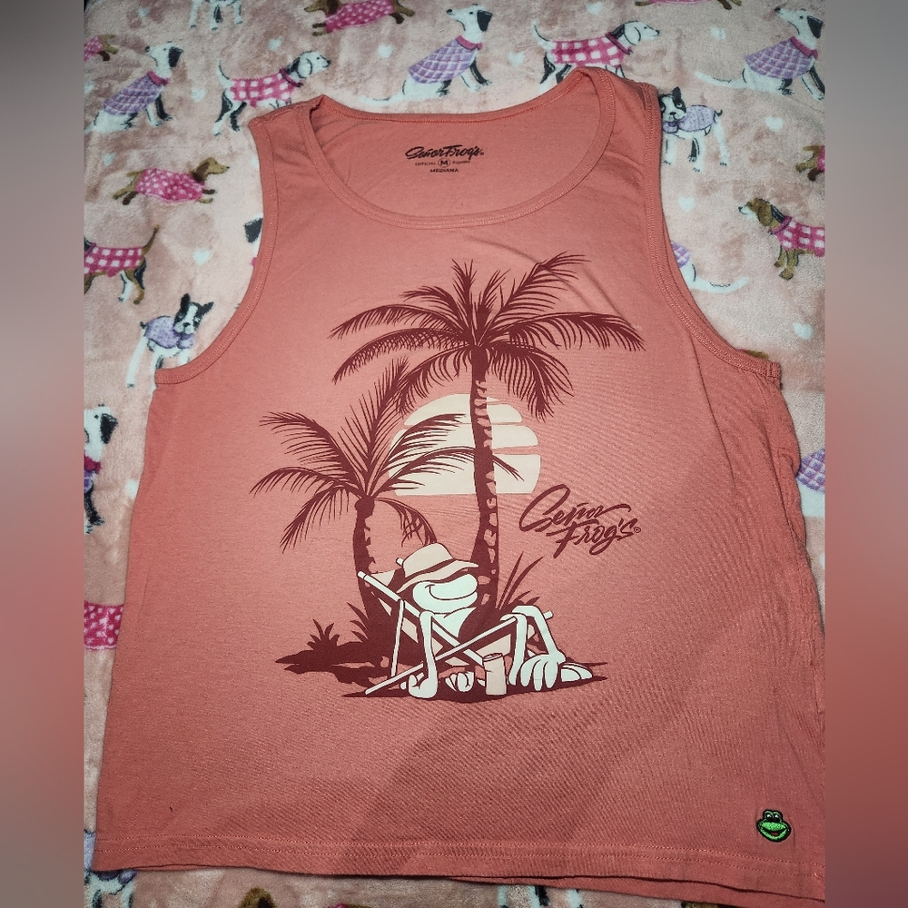 Señor Frogs Coral Graphic Tank Top Size M